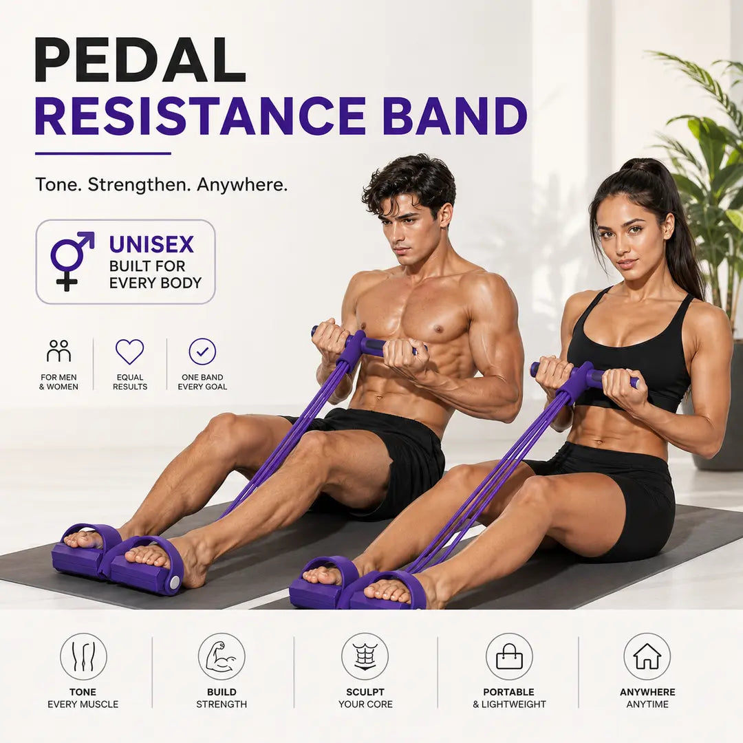 FlexBand 360 – 15-Min Full Body Workout, Yoga & Pedal Resistance Trainer