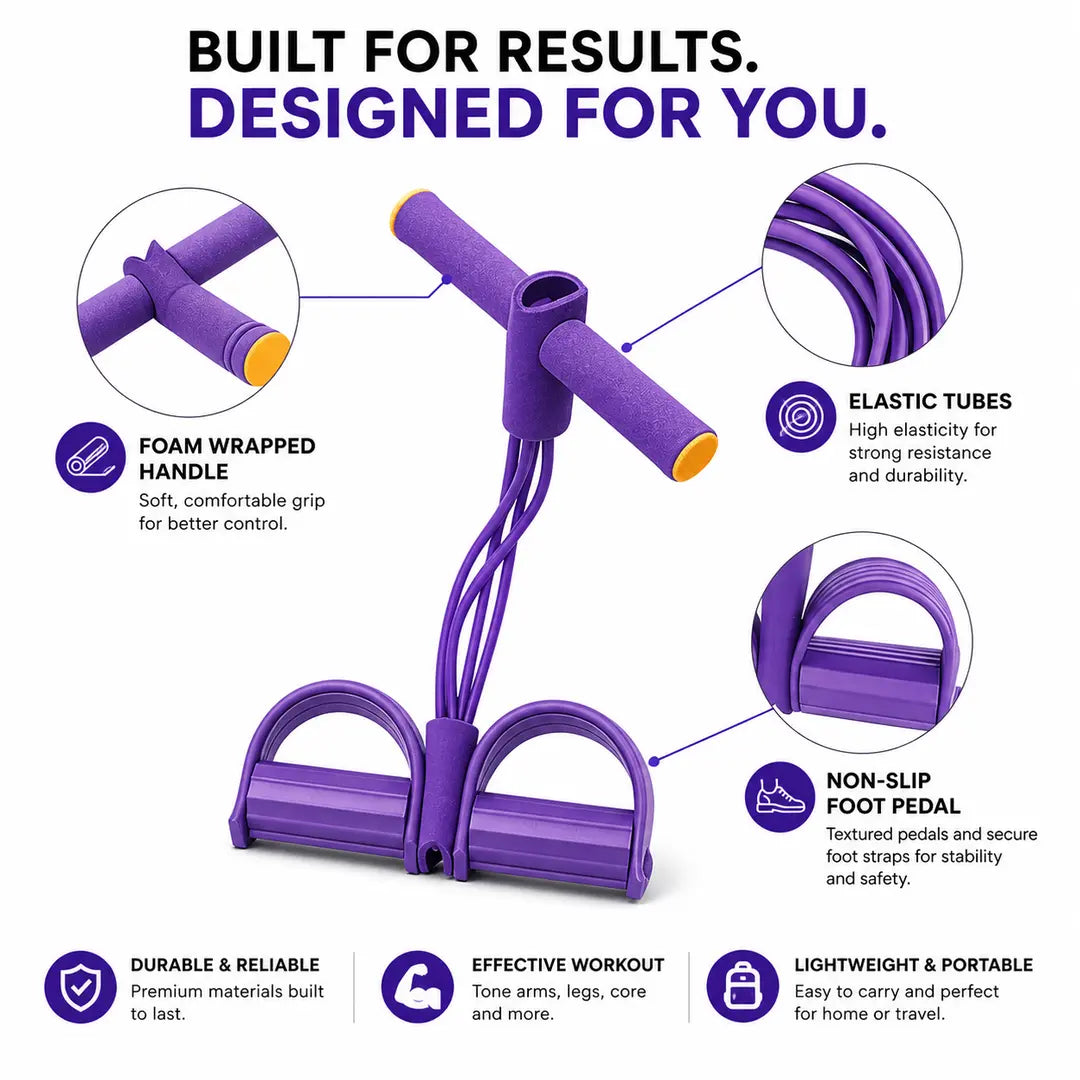 FlexBand 360 – 15-Min Full Body Workout, Yoga & Pedal Resistance Trainer