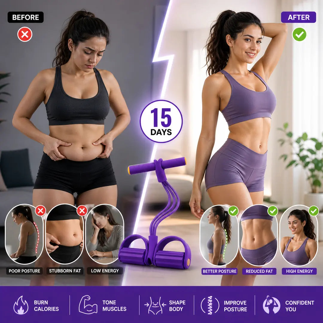 FlexBand 360 – 15-Min Full Body Workout, Yoga & Pedal Resistance Trainer
