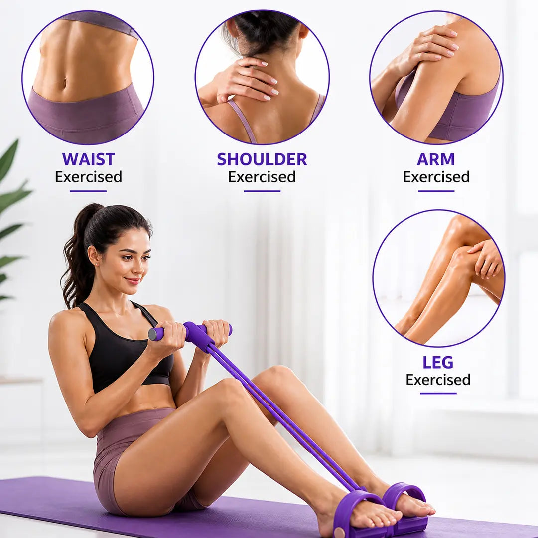 FlexBand 360 – 15-Min Full Body Workout, Yoga & Pedal Resistance Trainer