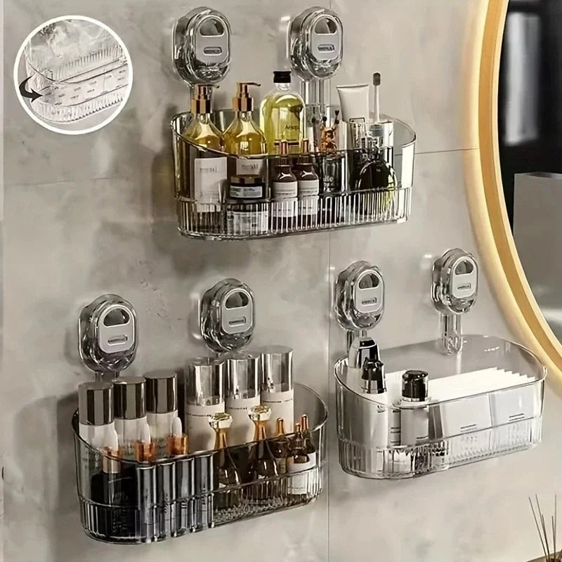No-Drill Suction Bathroom Shelf – Strong Hold Shower Storage Rack | Easy Install, No Damage