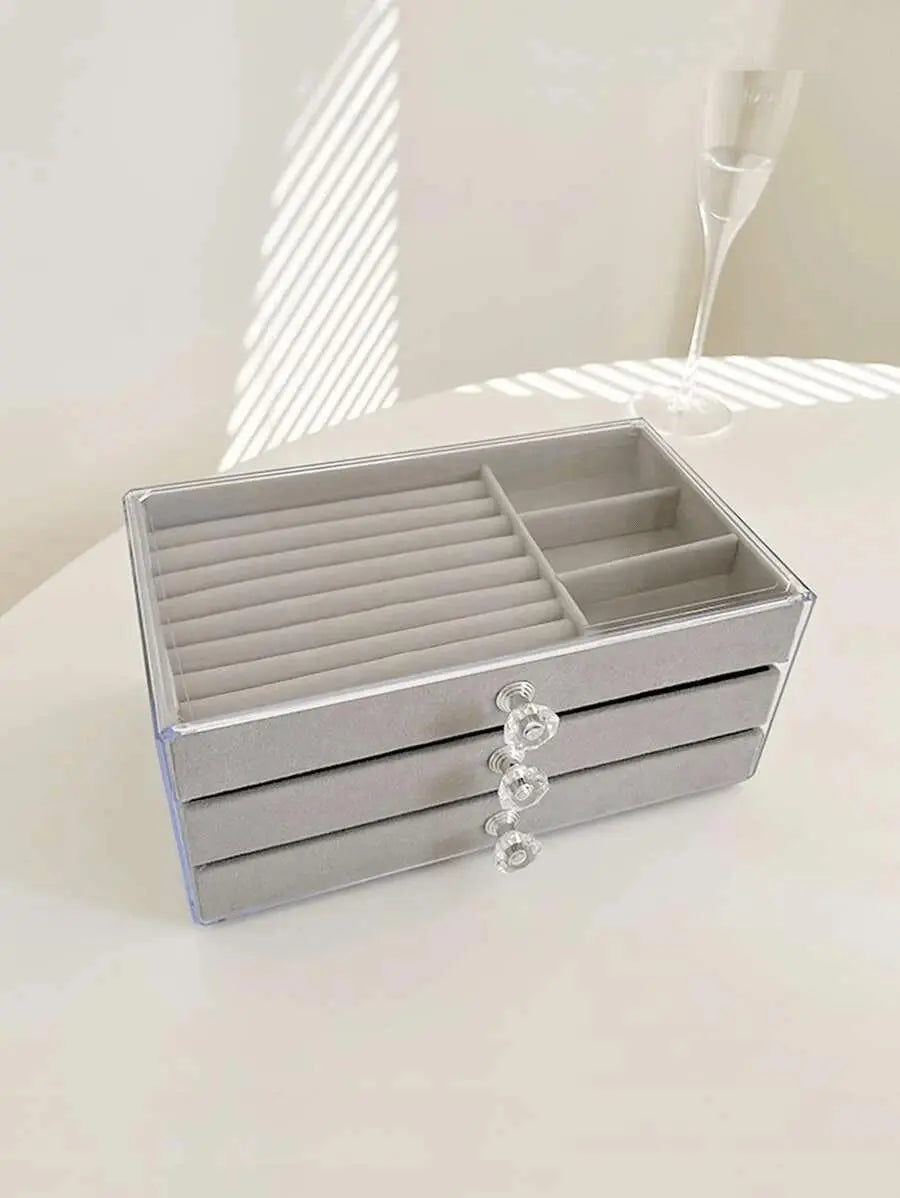 3 Layers Jewellery Box – Elegant Organizer for Rings, Earrings & Necklaces | Luxury Gift for Women