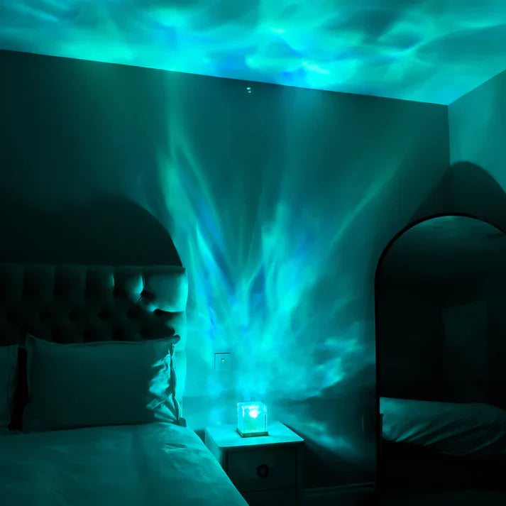 Ocean Wave Projector Lamp – Aurora Water Ripple Night Light for Bedroom