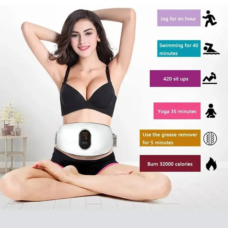 Heating Massage Belt | Slimming & Fat Burning Abdominal Massager for Belly, Waist & Body Shaping