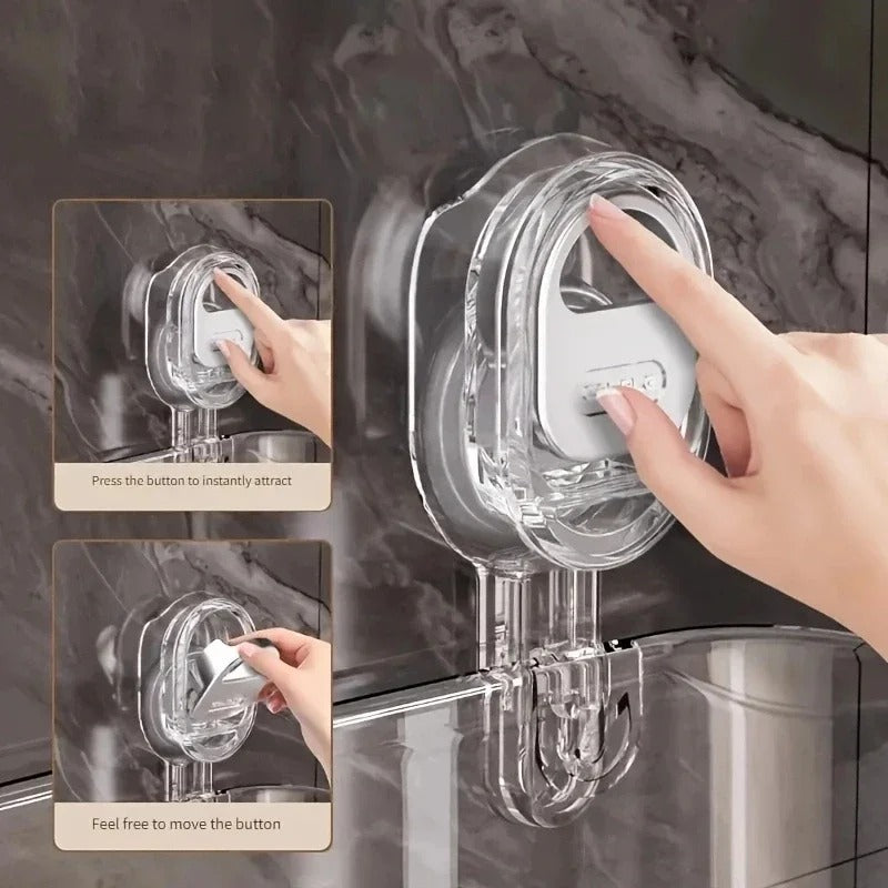 No-Drill Suction Bathroom Shelf – Strong Hold Shower Storage Rack | Easy Install, No Damage
