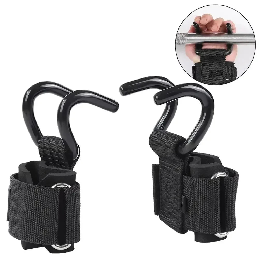 Weight Lifting Hooks with Wrist Straps | Heavy-Duty Grip Support for Gym & Strength Training