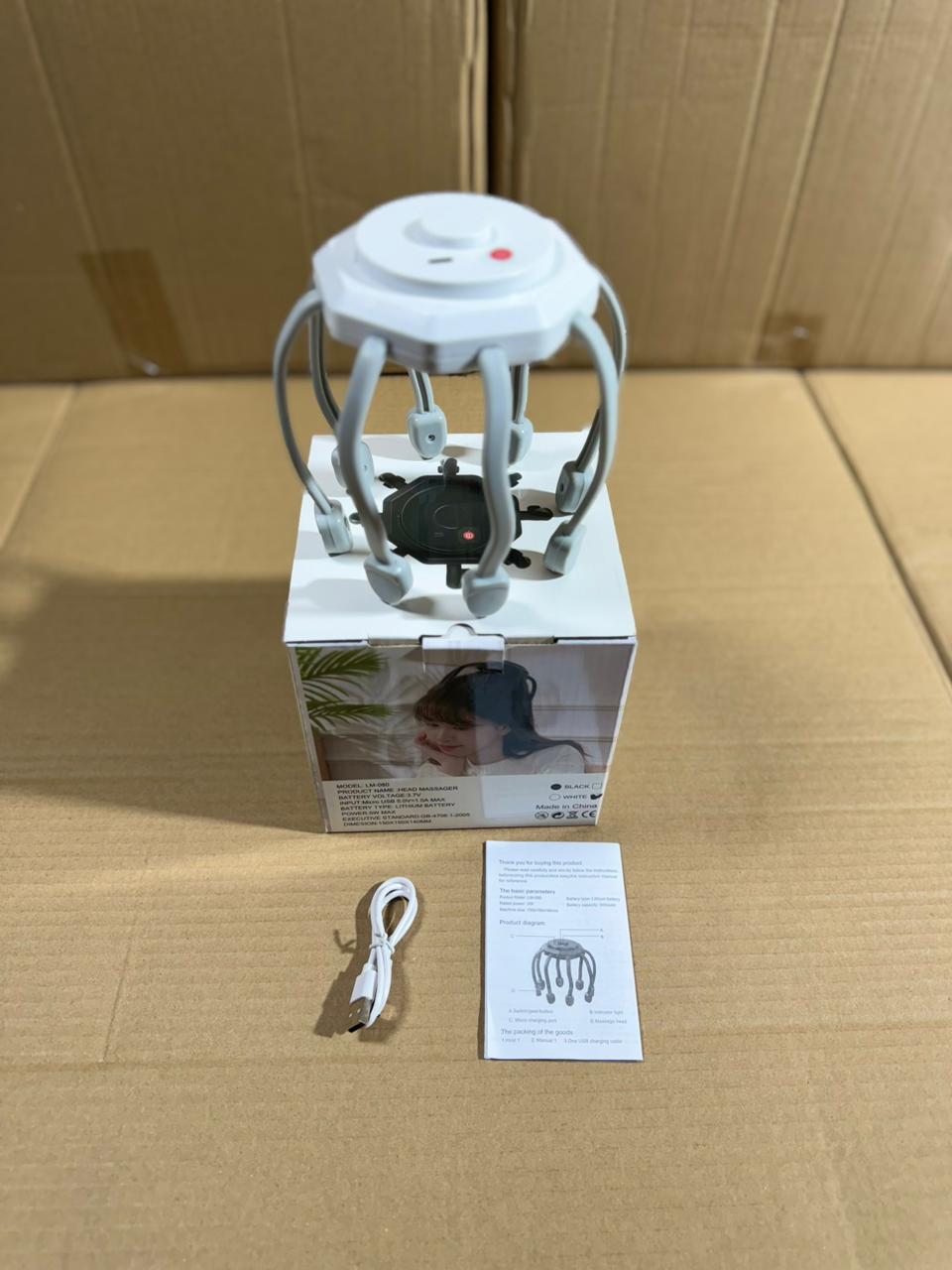 Electric Head Massager – Octopus Scalp Relaxer with 5 Modes & Red Light Therapy